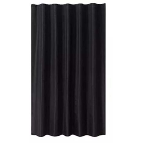 Rideau de douche noir pur, en polyester épais et imperméable, pour salle de bain, 200 x 200 cm (1/5)