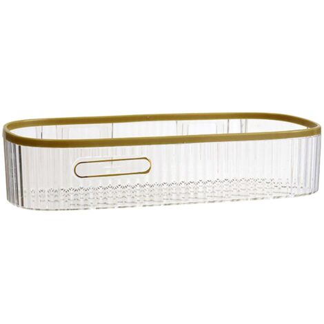 Étagère murale de rangement sans perçage pour douche et salle de bain, longue bande transparente. (1/5)