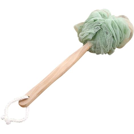 Épingle de bain à long manche, éponge de bain verte pour douche et salle de bain (1/5)