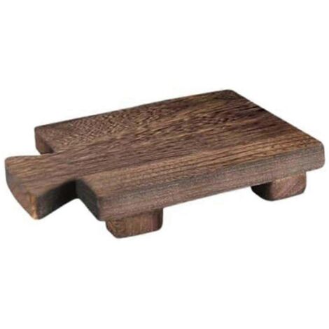 Porte-savon rectangulaire en bois sur pied, avec plateau pour shampoing et support à savon. (1/5)