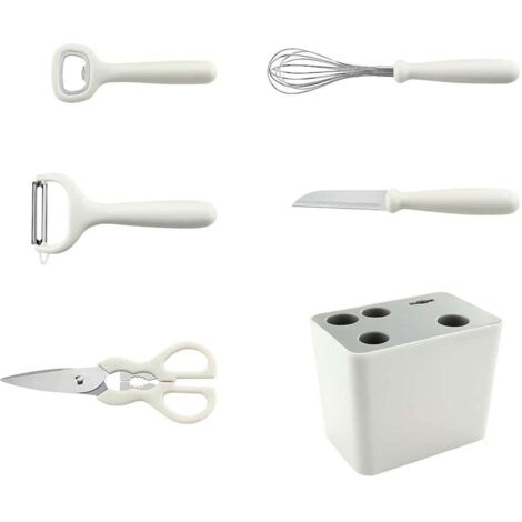 Ensemble de 6 ustensiles de cuisine en acier inoxydable, durable et sûr pour la cuisine à domicile. (1/5)