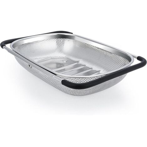 Panier d'évier en acier inoxydable, égouttoir à légumes, support de rangement pour la cuisine, 18 x 27 x 8 cm (1/5)