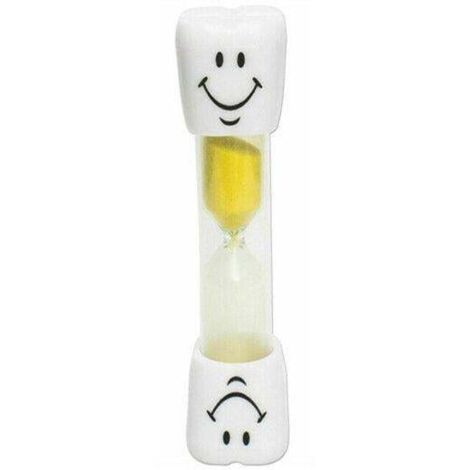 Sablier de 3 minutes avec visage souriant, jaune, pour le brossage des dents ou la cuisine (1/5)