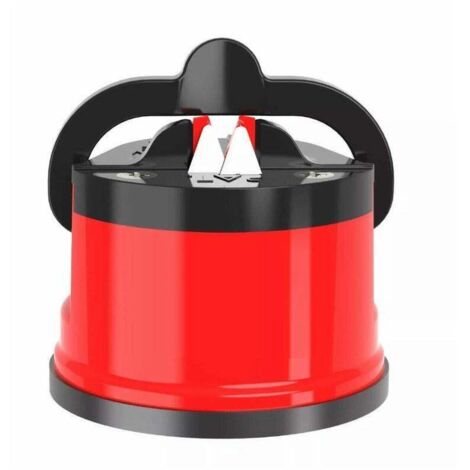 Affûteur de couteaux diamant avec base à ventouse pour couteaux de cuisine et ciseaux, rouge × 1 unité (1/5)