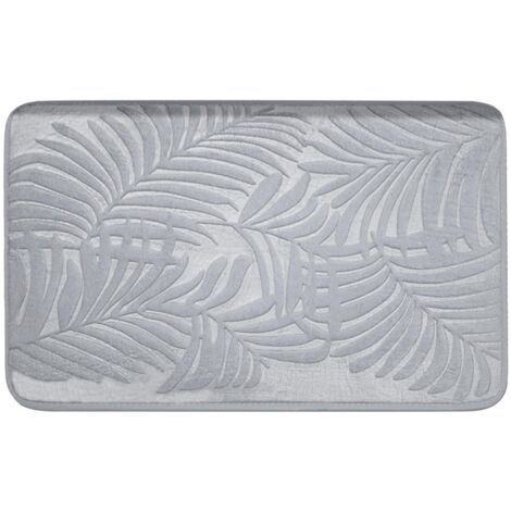 Tapis d'entrée imperméable pour intérieur et extérieur, ultra doux, résistant, absorbant l'humidité, antidérapant et facile à nettoyer. Dimensions : 40 x 60 cm. Gris clair. (1/5)