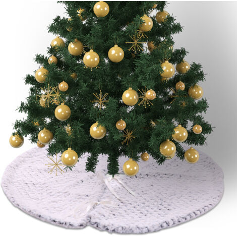 Tapis de sol décoratif sapin de Noël artificiel en peluche de 75 cm (1/4)