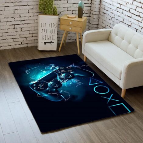 Tapis de sol 3D à motif de manette de jeu, ciel étoilé coloré, idéal pour le salon, la chambre d'enfant ou la crèche [GKS] 80 x 160 cm (1/3)