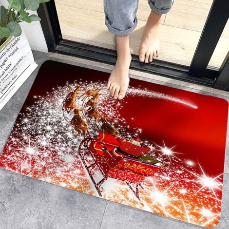 Tapis de sol de Noël, paillasson d'intérieur antidérapant, paillasson de Noël (1/4)