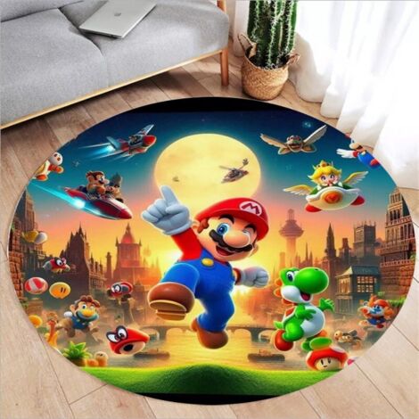 Tapis rond antidérapant pour couloir, cuisine, chambre, canapé, chambre d'enfant (4 pièces, 60 cm de diamètre)