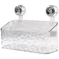 1 étagère de rangement rotative à ventouses pour salle de bain, non perforée, à fixer au mur, boîte de rangement et d'organisation pour parents, L