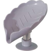 Porte-savon en forme de feuille - Porte-savon - Porte-savon de douche - Porte-savon de bain (Gris)