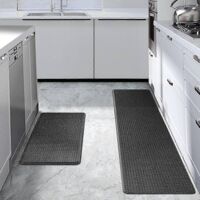 Ensemble de tapis de cuisine, tapis de cuisine, tapis de sol de cuisine, tapis antidérapant lavable, tapis anti-poussière-Perfet noir noir 4575cm【8mm】