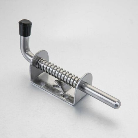 À Goupille de locking de ressort, 304 en 128 mm Acier inoxydable Barrel Bolt, épaissie 2 mm de porte Porte Porte Serrure hangar Hayon Cour Garage Remorque (1/5)