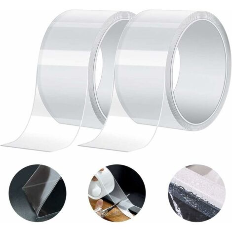 3m × 5cm PVC Cuisine Coin Ligne étanche bande, Acrylique Mur Calfeutrer Strip, Adhésif d'étanchéité Ruban pour Cuisine Salle de Bain (Paquet de 2, Transparent)