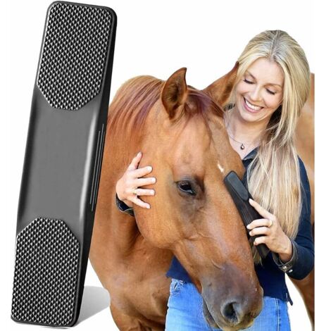 Peigne de Massage Pour Chevaux, Brosses de Toilettage, Massage et Soin Brosse de Toilettage 6 en 1 (Noir)