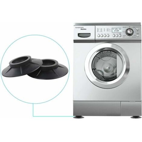 8Pcs Patins Anti-Vibration pour Machine à Laver,Sèche-Linge en Caoutchouc Coussinets de Machine à Laver à Tambour(10cm,Noir) (1/5)