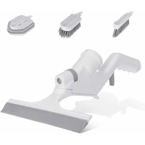 Brosse à raclette Balai Raclette de Sol Vitre Douche, Raclette Salle de Bain avec Trois têtes de Brosse de Nettoyage Différentes (1/5)