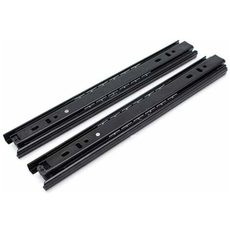 1 Paire de Glissières à Roulement à Billes pour Tiroirs, Acier, 350mm, 3Plis, Extension complète, Capacité de Charge de 45 kg (1/5)