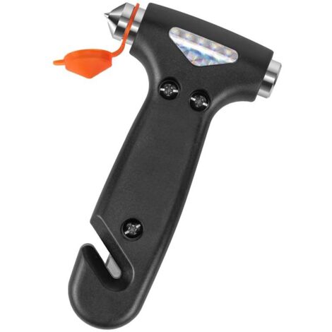 Marteau pour vitrier Marteau d'urgence Marteau Brise-vitre Marteau de Secours Voiture Automobile Marteau de Sauvetage Coupe-Ceinture de Sécurité Noir