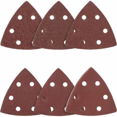 Delta-Triangles de Ponçage │ Feuilles Abrasives │ Papier Abrasif │ 6 trous │ 90 x 90 x 90 mm │ grain 120 50 pièces