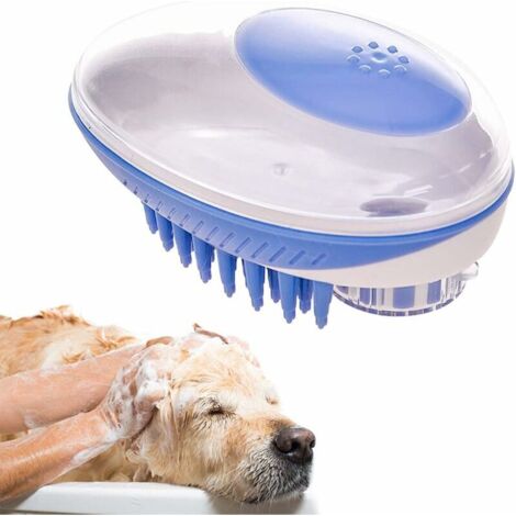 Animaux de Compagnie Brosse de Massage pour Le Bain, (Bleu) (1/5)