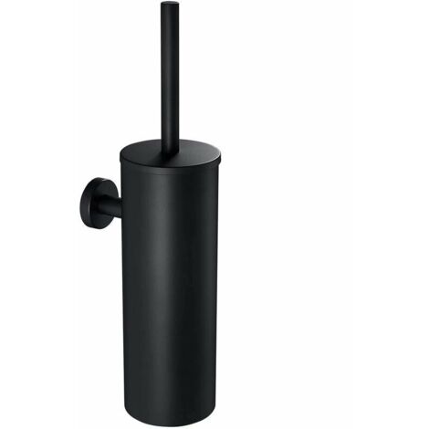 Brosse Toilettes WC Suspendu Noir avec Support de Brosse, Balai Toilette WC en Acier INOX 304 à Manche Long, Brosse de Toilette avec Support Brosse Antibactérienne (1/5)
