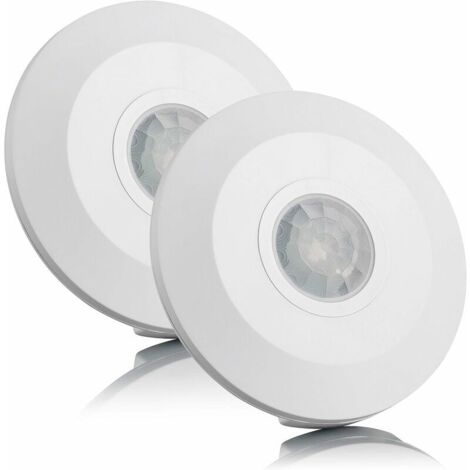 2X Détecteur de Mouvement intérieur, Montage en saillie, programmable, capteur Infrarouge, portée 6m/360°, LED adapté (1/5)