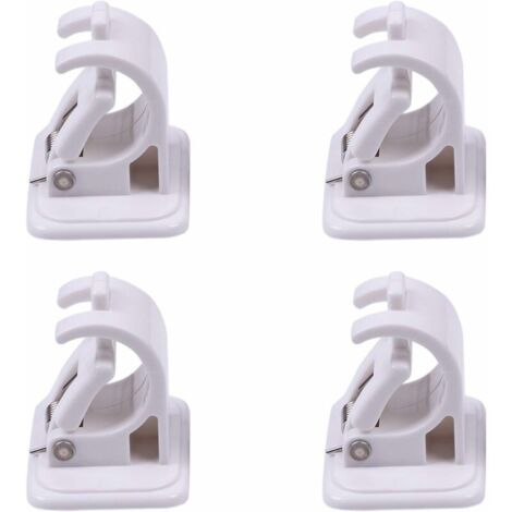 4 Pièces Support de Fixation pour Tringle à Rideaux, Crochets Muraux Auto-adhésifs, Tringle à Serviette, Support Mural, Fixations sans Perçage Tige Support pour Rideau Canne, Cuisine, Chambre (1/5)