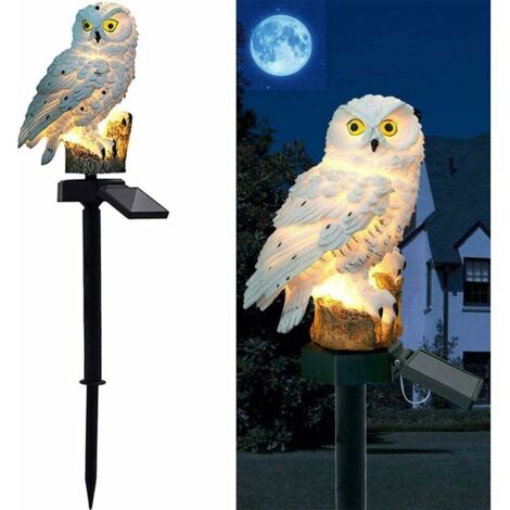 Lumières actionnées solaires de Jardin, lanternes de décoration de lumière de lumière Solaire extérieures imperméables de décoration de Forme de Hibou s'allument pour Le Jardin (Blanc) (1/5)