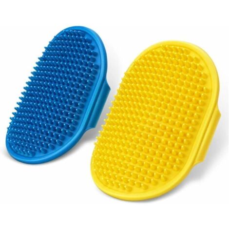 Brosse de toilettage pour chien - Brosse de bain pour animal domestique - Brosse de bain avec poignée réglable en caoutchouc - Brosse de douche pour chiens et chats à poils longs et courts