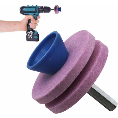 Affuteur Lame Tondeuse Gazon, Meule Daffutage pour Outils De Jardin, Aiguiseur Remplacements De L'Outil De Tondeuse (Rose) (1/5)
