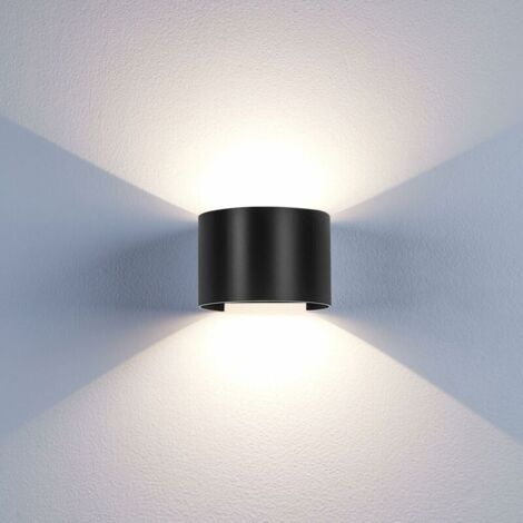 10W Applique murale led - intérieur extérieur Lampe lumière murale led en Aluminium Moderne Réglable éclairages Murales leds 3050K Blanc Chaud Etanche Salon Chambre Salle de Bains (Noir) (1/5)