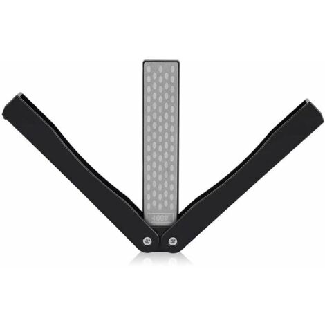 400/600 Grit Pierre à Aiguiser Diamant Double Face Aiguiseur de Couteau Pliante Pierre à Aiguiser de Poche pour L'outil D'affûtage de Cuisine Jardin Camping en Plein Air - Noir (1/5)
