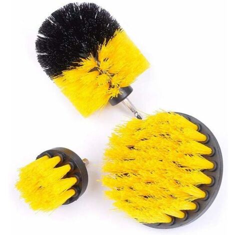 Ensemble de brosses de forage Brosses à récurer, Kit de nettoyage 3 pièces pour surfaces de salle de bain Planchers en bois Carrelage Coins Cuisines Voitures (1/5)
