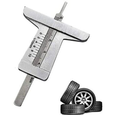 Jauge de Profondeur,  Jauge Profondeur Pneu, vérificateur de testeur de pneu de voiture Acier inoxydable TIRE Auto Pneu Vernier Outil de réparation de voiture Accessoires (0-50 mm)