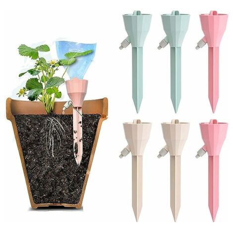 WSDF 18Pcs Arrosage Goutte à Goutte, Arrosage Plantes Automatique avec Cinq Réglages de Vitesse Adapté aux Bonsaï, Fleurs, Vacances, Dispositif d'arrosage Domestique, Diamètre 20-30 mm Universel，GU.B/ (1/5)