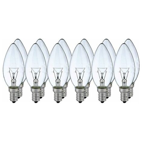 12x lampe 40W E14 bougie clair blanc ampoule à incandescence classique, (1/5)