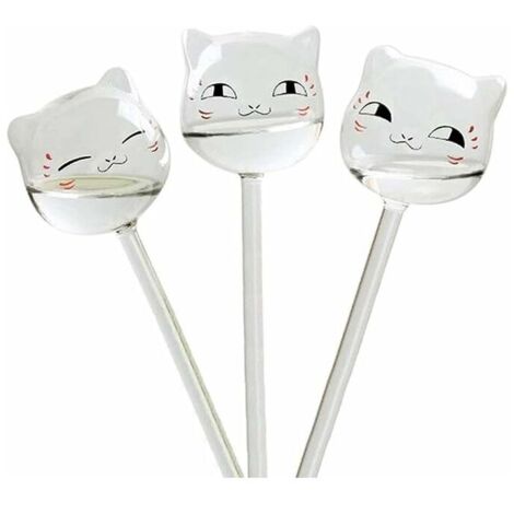 Lot de 3 boules d'irrigation en forme de chat pour le jardin, les plantes en pot et les plantes suspendues, (1/5)