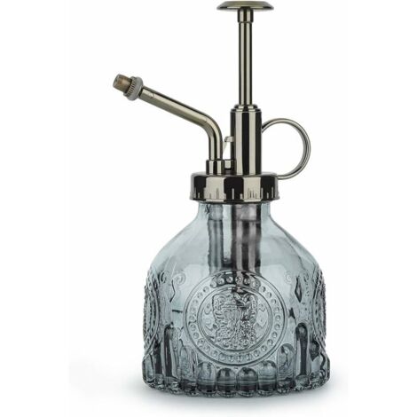 Arrosoir en Verre,Rétro Style Darrosage Pulvérisateur, Arrosoir à Une Main,avec Pompe sur Le Dessus(Gris) (1/5)