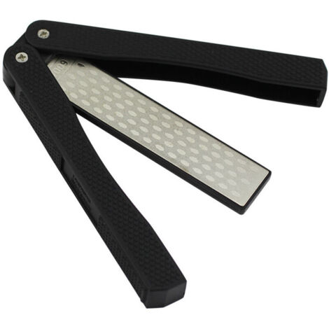 Aiguiseur Couteaux, Affûteur Diamant Pliable à Double Grain d’affûtage Épais/Extrafin 400/600 Grit pour L'outil d'affûtage de Cuisine Jardin Camping en Plein Air - Noir
125301.6MM (1/5)