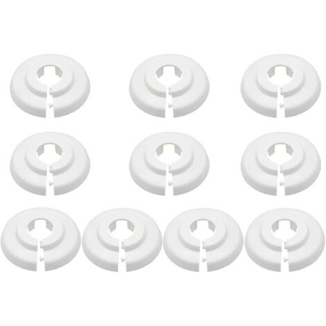 10 Pièces Rosaces Simples de Radiateur, Colliers de Pipe en Plastique, Rosace Radiateur, Cache Tuyau Radiateur, Couvercle de Trou Mural Sol, Cache Tuyau pour Radiateur, Pour Robinet Tuyauterie