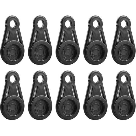 Lot de 10 clips de bâche, poignée de verrouillage robuste – Pinces de bâche en plastique – Pinces de bâche – Clips de fixation de tente – Clip de cordon élastique pour auvent de piscine – Voitu (1/5)