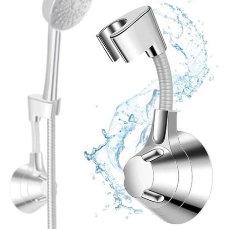 Support Pommeau de Douche Sans Perçage, Accroche Pommeau de Douche, Support Douchette Mural Charge Jusqu'à 5 kg, Support de Douche, pour Pommeau de Douche Douchette Salle de Bain (1/5)