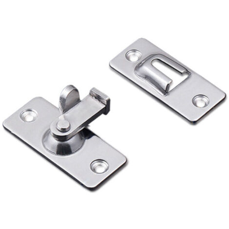 Loquet de serrure de porte à 90 degrés, loquet de verrouillage à angle de sécurité en acier inoxydable pour porte coulissante/poussoir (1/4)