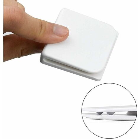 Lot de 12 clips de protection anti-éclaboussures pour rideau de douche, coupe-vent, autocollants (blanc) (1/4)