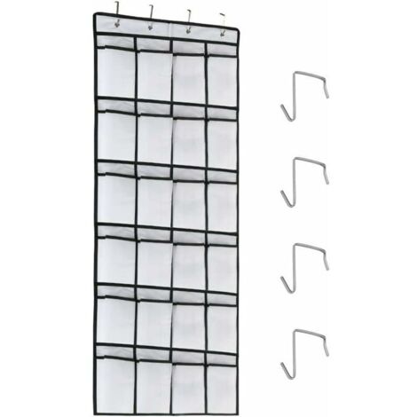 Range-Chaussures à Suspendre sur la Porte 24 Poches Sac de Rangement Chaussures à Suspendre Lavable Tissu Oxford de Haute Qualité Organisateur Chaussures Suspendu avec 4 Crochets (1/5)