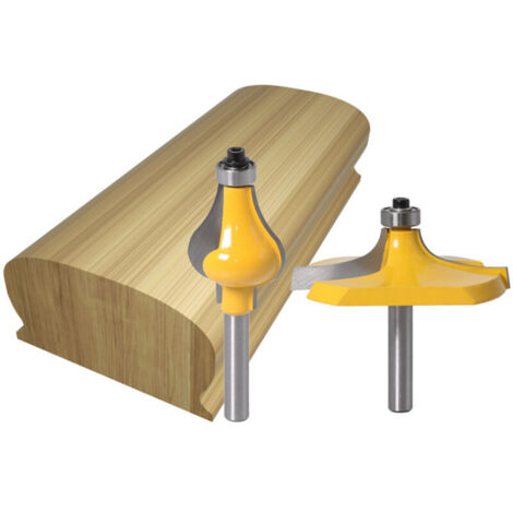 2pcs Handrail Router Bit Set - Standard/Flute Moulding Cutter - Shank for Staircase & rampes handrails (1/5)