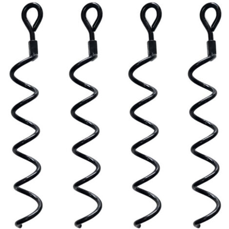 Bardusch-38.5cm Spiral Earth Ground kit d'ancrage haute performance pour hangar Idéal comme poteau d'attache pour chien pour sécuriser les animaux, les tentes, les auvents, les hangars, paquet de 4 (1/5)