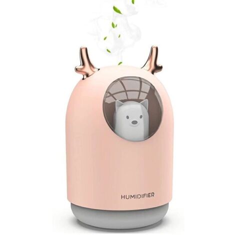 Bardusch-Humidificateur à ultrasons pour chambre d'enfant avec diffuseur de parfum, humidificateur d'ambiance avec 7 couleurs de lumière LED, silencieux, arrêt automatique 12 heures, USB, ménage, 300 (1/5)