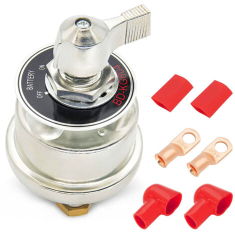 Bardusch-2x Coupe Batterie 12V-24V, 300A Interrupteur Isolateur de Batterie avec Bornes en Cuivre, Commutateur de Batterie pour Voitures Camions Camping-Cars Bateaux (1/5)